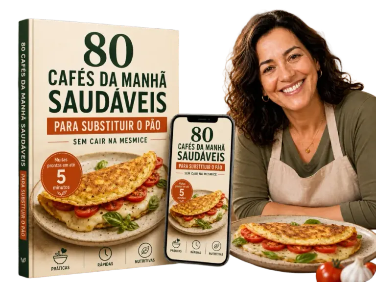 Mockup do livro digital 80 Cafés da Manhã Saudáveis